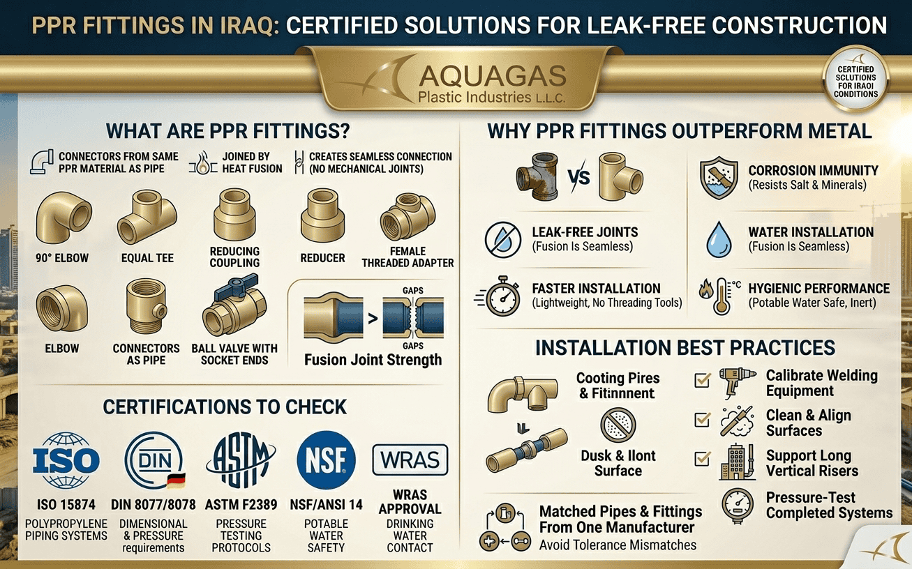 PPR Fittings in Iraq: Certified Solutions for Leak-Free Construction