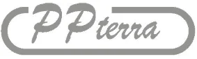 Logo reading "PP terra" in stylized, curved gray text, enclosed by an oval border. The design conveys a modern, minimalist feel.